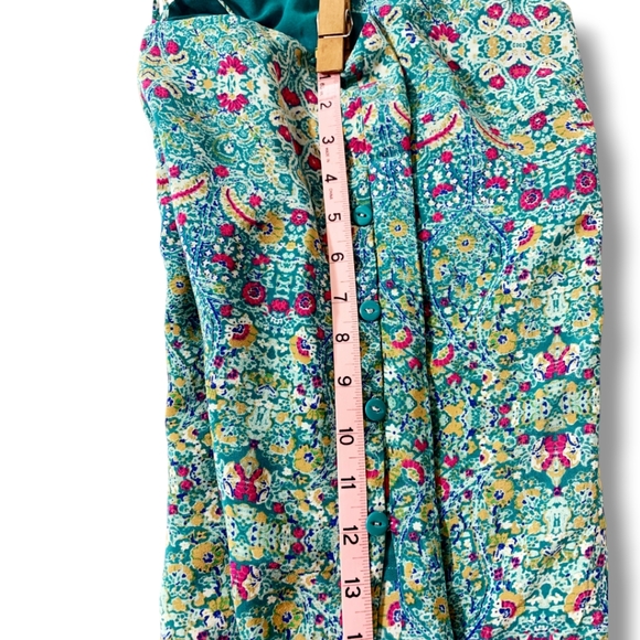 NWT ANTHROPOLOGIE Maeve Meret Silk Green Floral Paisley Tunic Top, size 10 - Picture 12 of 12